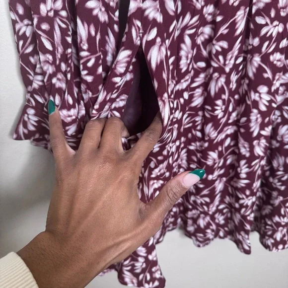 Madewell Smocked Y-Neck Mini Dress In Floral - Picture 8 of 16